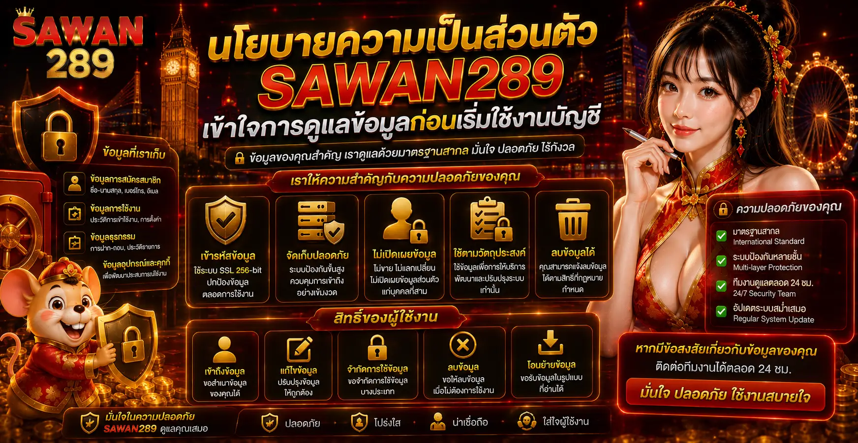 นโยบายความเป็นส่วนตัว sawan289 เข้าใจการดูแลข้อมูลก่อนเริ่มใช้งานบัญชี